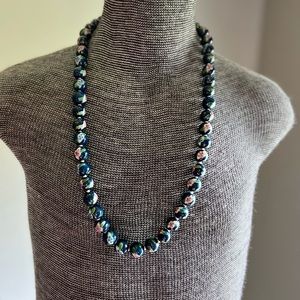 Vintage cloisonné hand knotted beaded necklace